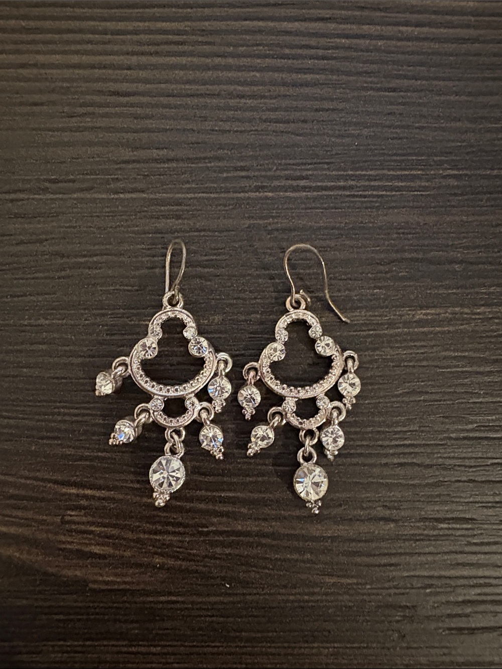 Silver-Tone Crystal Chandelier Earrings - Elegant Sparkle
